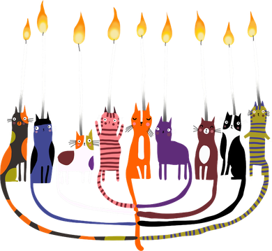Funny Cat Menorah Hanukkah Baby Bodysuit