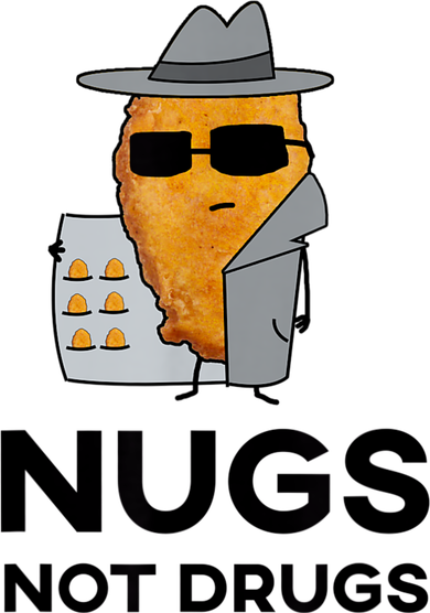 Funny Chicken Nuggets Nugs Not Drugs Tote Bag