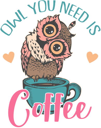 Funny Cute Owl You Need Is Coffee Women's Sweatshirt