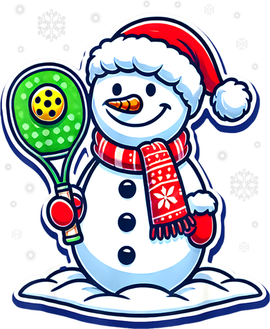 Funny Christmas Pickleball Snowman Pickleball Player Xmas Gift Kids T-Shirt