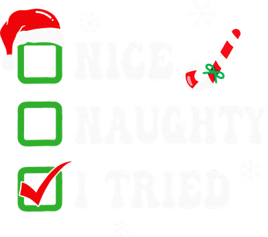 Funny Christmas Pajama Lights Nice Naughty I Tried Holiday Button