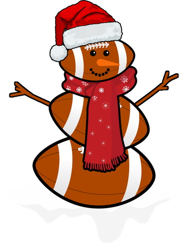 Football Christmas Snowman Baby Bodysuit