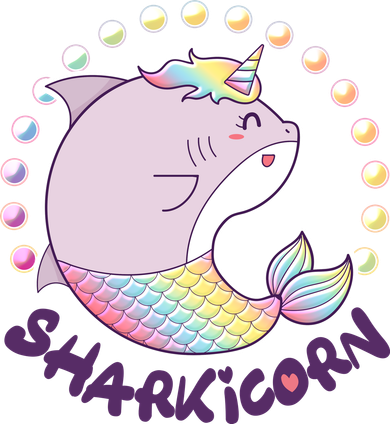 Funny Cute Sharkicorn Shark Unicorn Santa Hat
