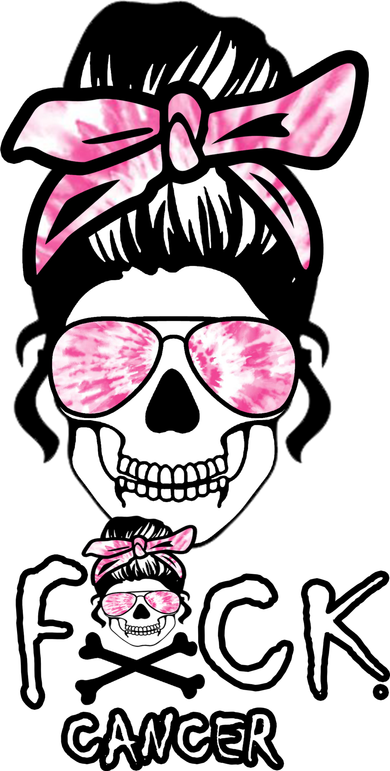 FCK Cancer Skeleton Skull Pink Doggie Tank