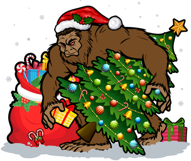 Funny Christmas Santa Sasquatch Bigfoot Kids T-Shirt