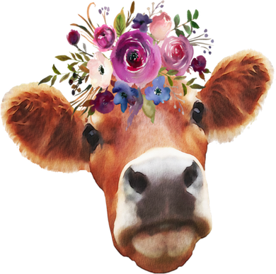 Floral Cow Spring Nature Hat