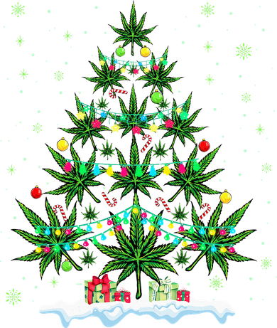 Festive Cannabis Tree Hilarious Xmas Decor for Marijuana Enthusiasts Backpack