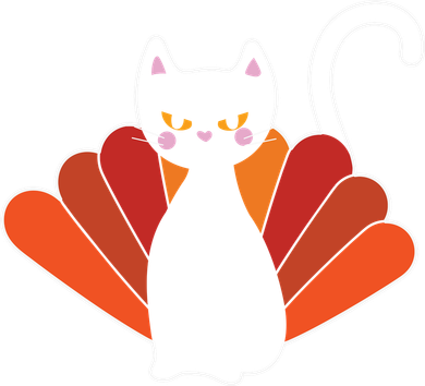 Funny Cute Thanksgiving Cat Turkey Button