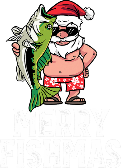 Funny Christmas Themed Bass Fishing Gift Merry Fishmas Toddler T-Shirt