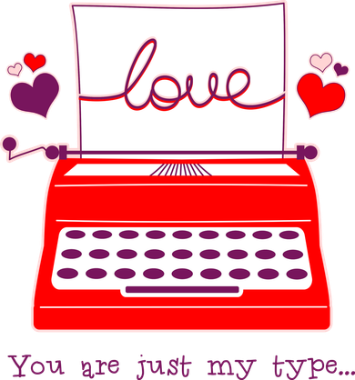 Funny Cute Valentines Day You Are Just My Type Typewriter Love Women's Long Sleeve Shirt