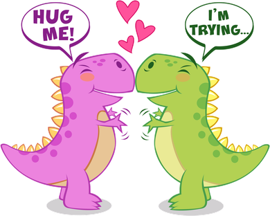 Funny Cute Valentines Day T Rex Dinosaurs Hug Women's Hoodie