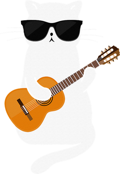 Funny Cat Wearing Sunglasses Playing Electric Guitar Toddler Long Sleeve