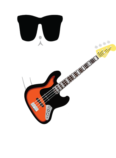Funny Cat Wearing Sunglasses Playing Bass Guitar Beanie
