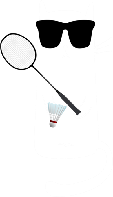 Funny Cat Wearing Sunglasses Playing Badminton Gift Button