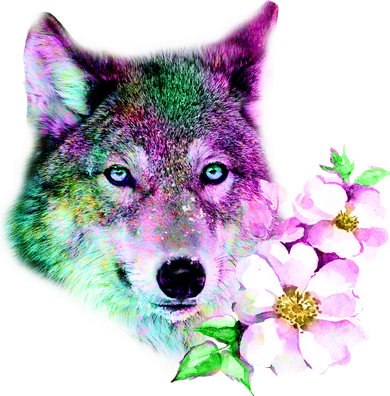 Flower Colorful Wilderness Wolf Coffee Mug