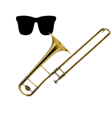 Funny Cat Wearing Sunglasses Playing Trombone Women's Tank Top