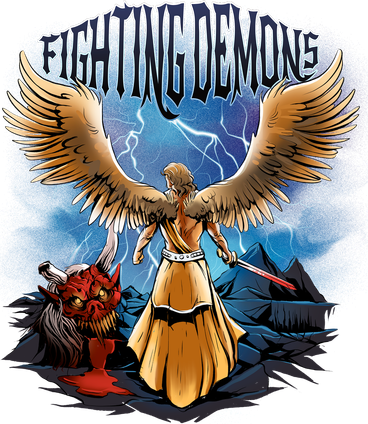 Fighting Demons Angel In Action Kids T-Shirt