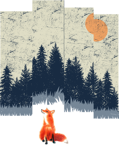 Fox Distorted Forrest  Kids Sweatshirt