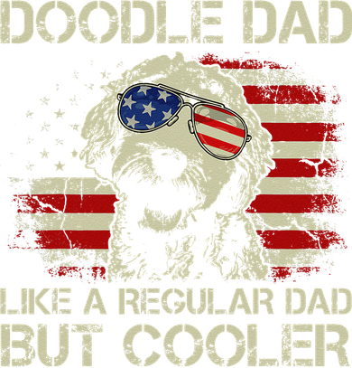 Funny Doodle Dad Goldendoodle Regular Dad But Cooler American Flag Kids T-Shirt