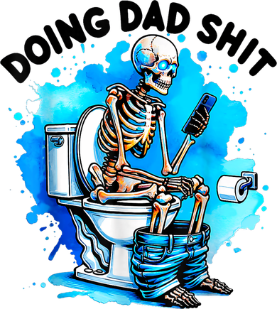 Funny Doing Dad Shit Skeleton Toilet Gift For Dad Backpack