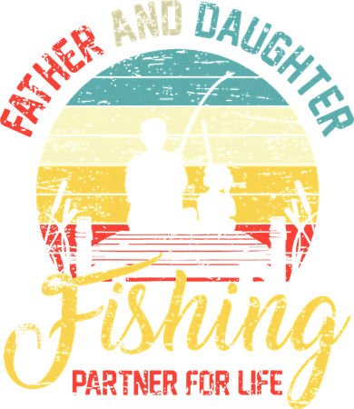 Father Daughter Fishing Partner For Life Retro Matching Dad Toddler Long Sleeve