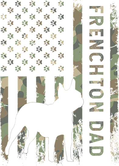 Frenchton Dad French Bulldog Boston Terrier Camo USA Flag 11oz C Handle Ceramic Mug