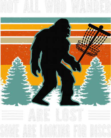 Frisbee Disc Golfing Funny Bigfoot Looking For Discs Women's V-Neck T-Shirt