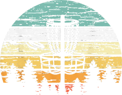 Funny Disc Golf Retro  Sunset Vintage Frisbee Golf Golf Towel