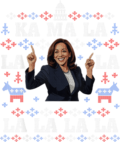 Funny Democrat Kamala Harris Ugly Christmas Sweater Party Kids Sweatshirt