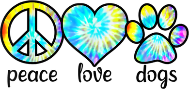 Funny Dog Lover Shirts Gift Peace Love Dogs Tie Dye Puppy Gifts Hat