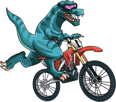 Funny Dino On Dirt Bike TRex Lover Rider Motorcycle Riding Women's Hoodie