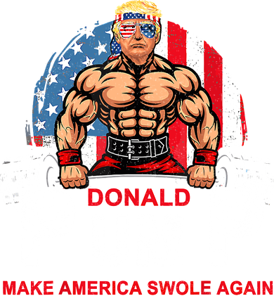 Funny Donald Pump Swole America Gym Fitness Trump 2024 Kids T-Shirt