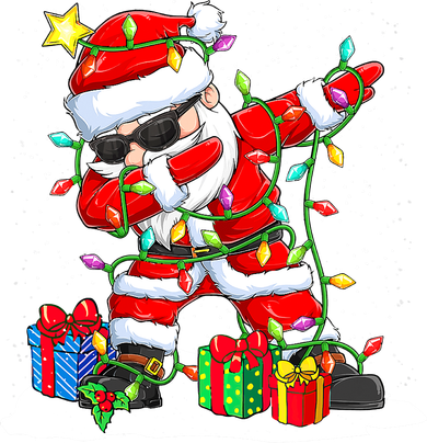 Funny Dabbing Santa Christmas Tree Lights Xmas Boys Women's Hoodie