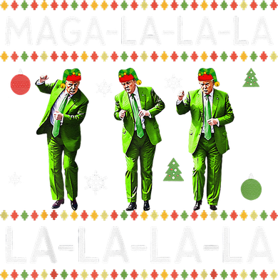Funny Donald Trump Ugly Christmas Sweater. Maga La La La Women's Tank Top