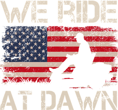 Father's Day We Ride At Dawn Lawnmower USA Flag Mowing Tote Bag