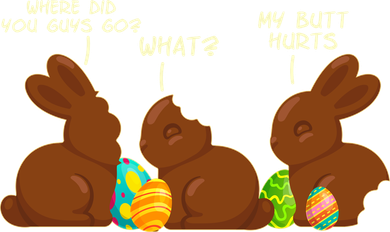 Funny Easter Chocolate Bunny Rabbits Button