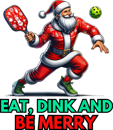 Funny Eat Dink Be Merry Santa Claus Pickleball Christmas Gift For Xmas Toddler T-Shirt