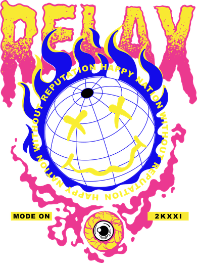 Flaming Emoji Globe Eyeball Smoke Bucket Hat
