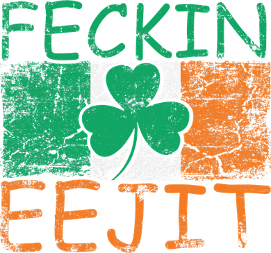 Feckin Eejit Ireland Irish Slang flag St Patricks Day Kids T-Shirt