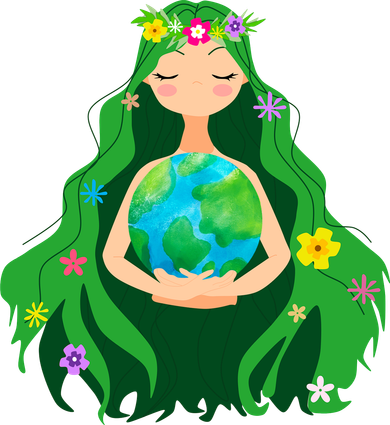 Flower Earth Mother Figure Cute Mousepad