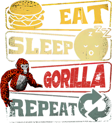 Funny Eat Sleep Gorilla Decorations Monke Tag Vr Game Gifts Kids Sweatshirt