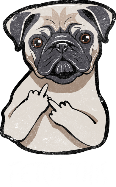 Fetch This Middle Finger Pug Coaster