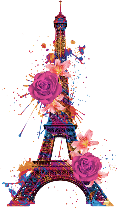 Floral Eiffel Tower Paris Toddler T-Shirt