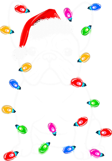 Funny French Bulldog Dog Tree Christmas Lights Xmas Pajama  Hoodie