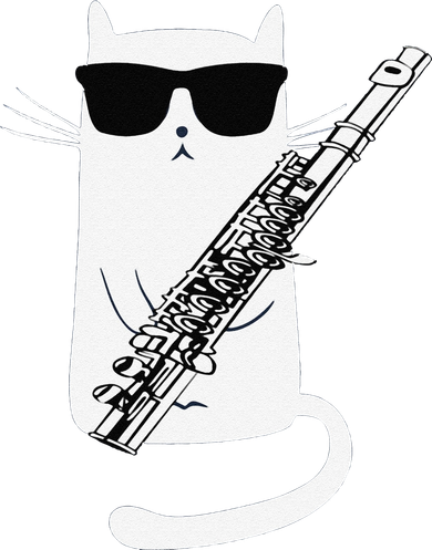 Funny Funny Cat Wearing Sunglasses Playing Flute Great Gift Women's Tank Top