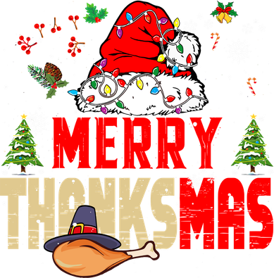 Funny Family Christmas Merry Thanksmas Cute Xmas Holiday Kids T-Shirt