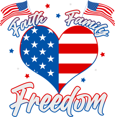 Faith Family Freedom USA American Flag Heart Women's Tank Top
