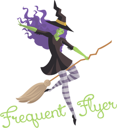 Funny Frequent Flyer Witch Halloween Scary Costume Gift Toddler T-Shirt