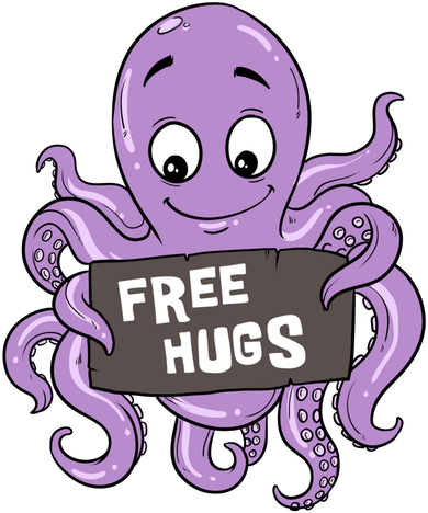 Funny Free Hugs Octopus Cuttlefish Hug Embrace Hugging Funny Gift Doggie Tank