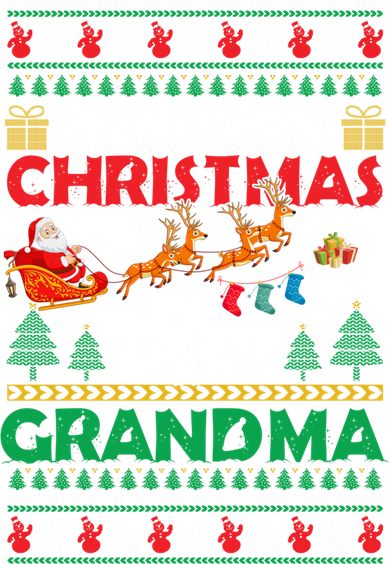 Funny Family My 1st First Christmas As A Grandma Ugly Xmas Meaningful Gift Women's Tank Top